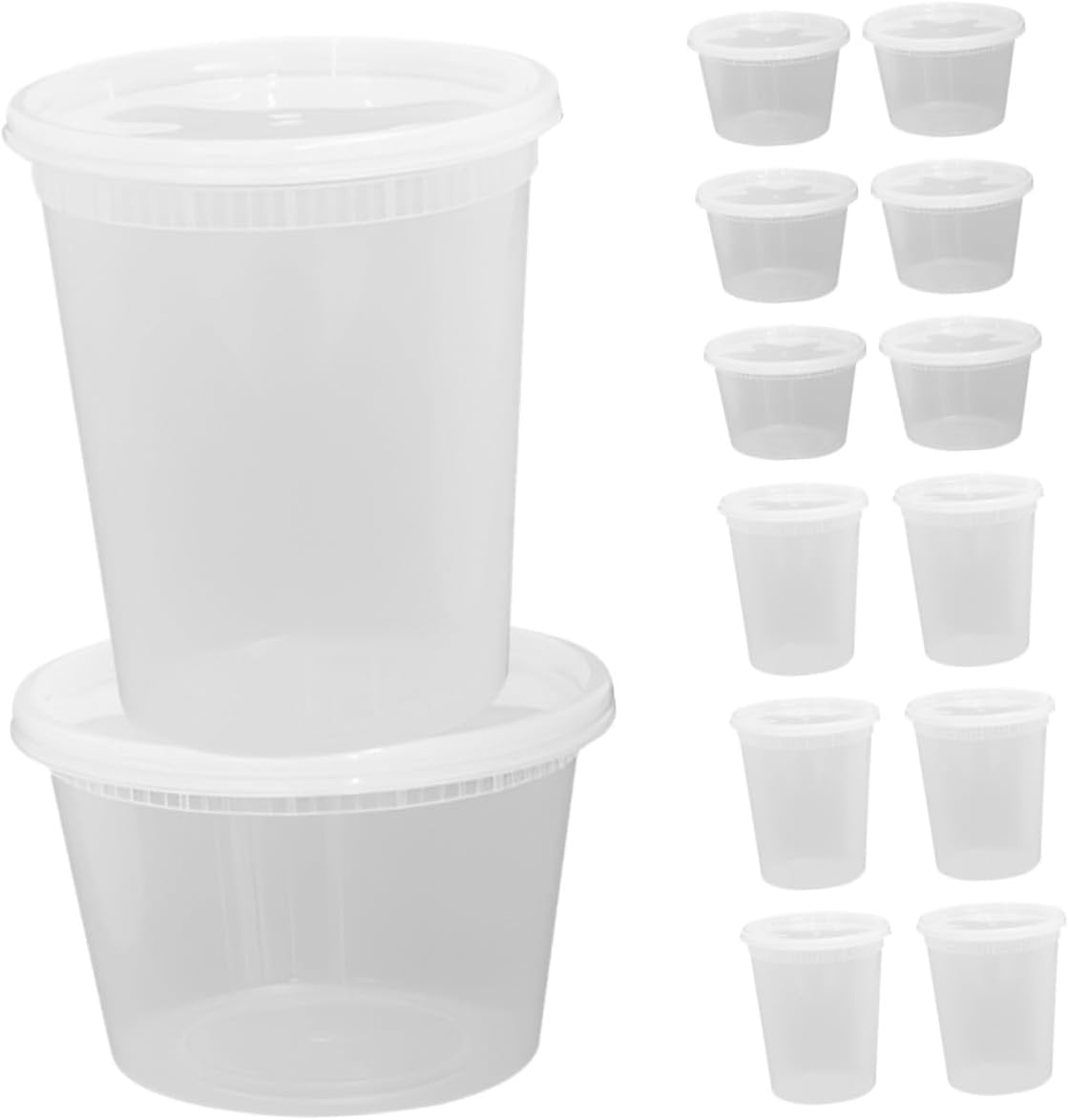 Gatuida Disposable Soup Bowls 16oz 32oz Hot Cold Soup Containers with Lids 50pcs Portion Cups for Takeout Meal Prep and Food