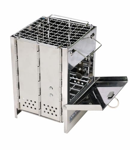 Backpacking Wood Stove, Foldable Camping Stove, Stainless Steel Foldable Camping Stove with Compact and Lightweight for Outdoor Cooking, Hiking Camping, Grilling, Picnic and BBQ, Small Size - Image 4