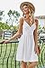 Newshows Women's 2025 Summer White Graduation Dress Spaghetti Strap Sleeveless V Neck Casual Swing Sundress with Pockets(White,Small)