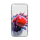 CRIVOTA for iPhone 6/6S Case - Boxing Glove Design, Glass Back + TPU Inner Shell, Extreme Slimness, Bare-Hand Feel, Precise Cutouts, Military-Grade Protection, Cell Phone Cases for Men Women