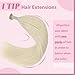 YoungSee I Tip Hair Extensions Human Hair Blonde Itip Hair Extensions Platinum Blonde 20 Inch 50s 50g Invisible I-Tip Extensions Add Length and Volume