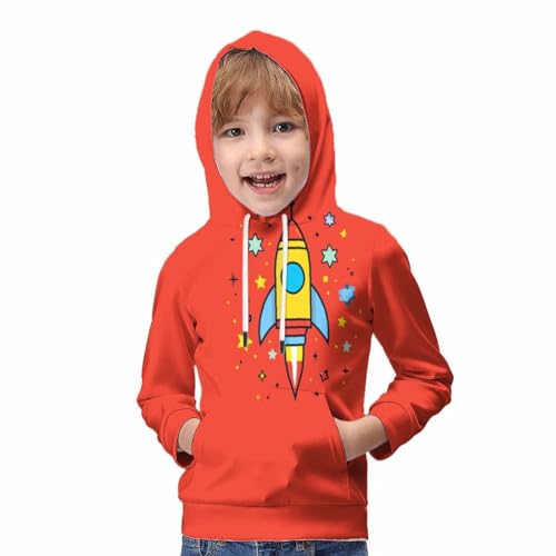 Sweat à capuche vaisseau spatial 3D pull résistant lavable pour enfant 10-12 ans - 5