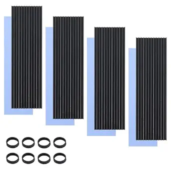 ELUTENG M.2 SSD Heatsink 4PCS 2280 NVMe SSD Thermal Pad with Rubber Straps for PC/PS5