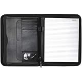 A4 carpeta portadocumentos de cuero de PU (Faux) de calidadcon un cierre de cremallera seguro que asegura su contenido. Ligero y portátil en bolsos grandes, bolsas para portátiles, mochilas, maletines y más. Accesorio con estilo para una imagen profesional.