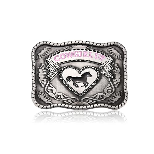 MASOP VOGU Cowgirl Up Gürtel Western Cowgirl Rodeo Gürtelschnallen für Frauen Mädchen Mode Jeans Zubehör Cowgirl Stuff, Rechteckiges Cowgirl Up, Small
