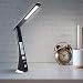 Produktbild LED Schreibtisch Lampe LED Tischlampe Dimmbar mit USB-Ladeanschluss Hokone Nachttischlampe mit LCD-Bildschirm Uhr, Kalender, Thermometer Dimmbare 5W Schwarz für Arbeit Studium
