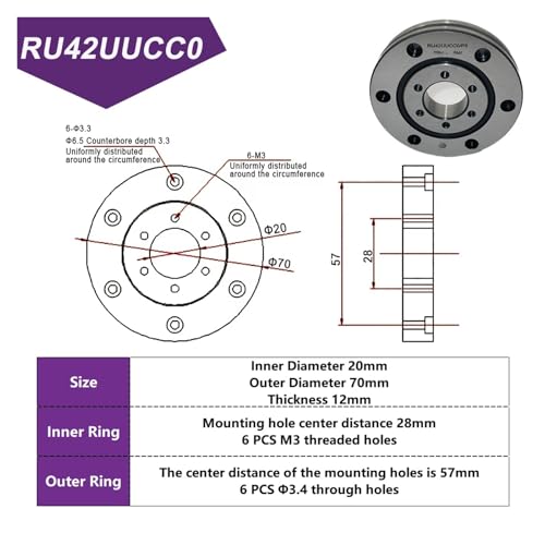 Roulement à rouleaux croisés RU66 guidage de précision table rotative P5 - 3