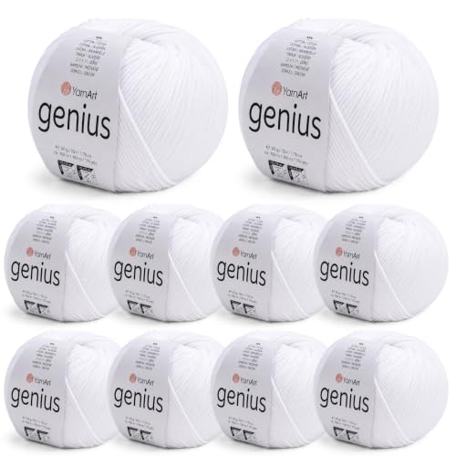 Image of YarnArt Genius Soft Cotton Blend Yarn, 10 Pack (1.76 oz / 174 Yds)