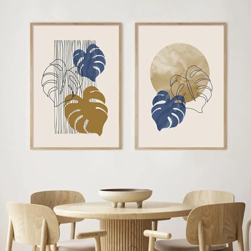 Affiches mur art toile au design abstrait et végétal sans cadre