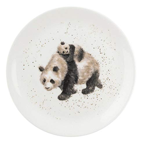 Royal Worcester Wrendale Designs Coupe Plate | 8 Inch | Bamboozled Panda Motif | Small Plate for Salad, Appetizers, or Dessert | Made of Fine Bone China | Dishwasher Safe