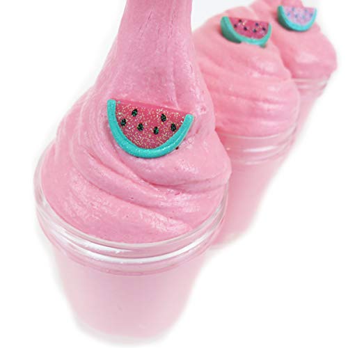 Watermelon Taffy Butter Slime (Scented) - Comes with cute Watermelon Charm - Made with Daiso Clay - 4 oz - Made in USA - Slime by Artistic Slimez