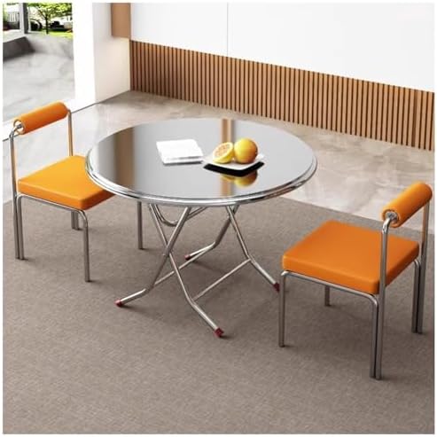 Portable Folding Stainless Steel Patio Dining Table - Versatile Prep Table for Home, Restaurant & Hotel - Compact 120x70x75cm Design for Easy Storage & Use