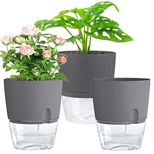 Xingsky Kräutertopf, Kräutertopf 3er Set Grau Blumentopf...