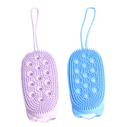 OSOLADY 2Pcs Shower Brush Exfoliating Bath Sponge for Men Random Colors Soft Durable and Bubble Generating Bath Tool for Gentle Skin Care