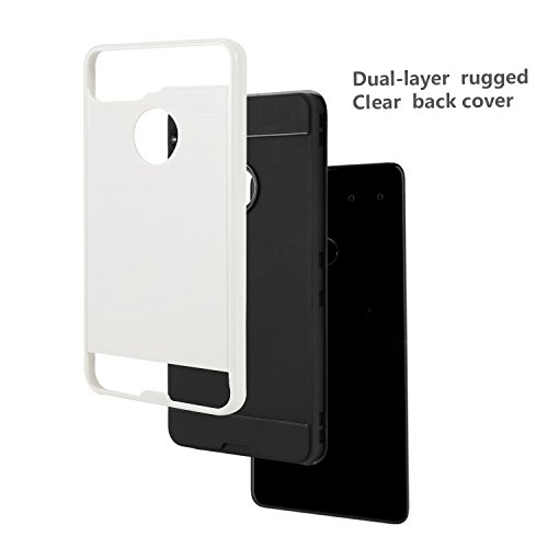 New Frontier Wireless Accessory [Case+Screen Protector] Essential Phone Ph-1 Case, Slim Hybrid Cover [Scratch/Dust Proof] Defender Shockproof Case W. Screen Protector Film (Silver, Case) #TOP1