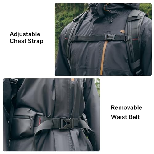 ULANZI BP10 35L Hardshell Camera Backpack, Professional Splash-proof Photography Camera Case Anti Theft Travel f Photographers Unisex Drone DSLR Mirrorless Camera Lens Tripod Holder 17'' Laptop Black