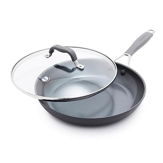 GreenPan York Hard Anodized Healthy Ceramic Nonstick, 10" Frying Pan Skillet with Lid, PFAS-Free, Gray