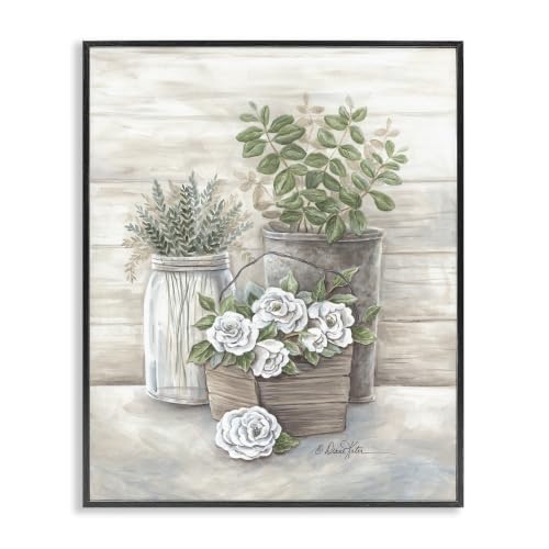 Country Succulents Rustic Jar Planter, 24 x 30 Inch Framed Giclée Print