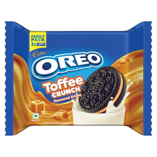 Image of Cadbury Oreo Toffee Crunch Flavour Creme Sandwich Biscuit, 275.55 g