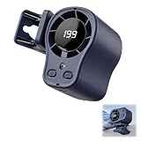 Portable Clip on Air Conditioner Fan for Car with LED Display, 360° Rotation 199 Speeds Mini Cooling Fans, USB Rechargeable Personal Fan for Car Vehicle, Travel, Stroller, Office, Camping (Black)