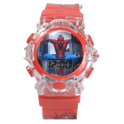 Relógio Infantil Menino Personagens Homem Aranha Luz E Som (Vermelho)