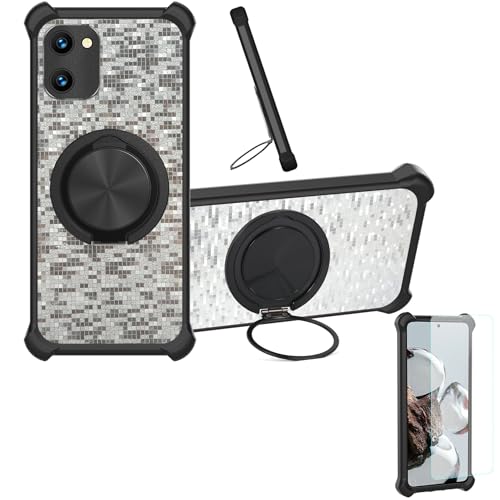 �Ή� Umidigi G1 Max �P�[�X Phone Case [1�� 9H+�d�x���� �K���X�t�B����][360°��]���X�^���h�A�}�O�l�b�g��]CX-21-HEI