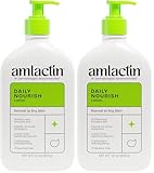 AmLactin Daily Nourish Therapeutic Body Lotion for Dry Skin - No-Scrub Exfoliator and Moisturizer 12% Lactic Acid Lotion,14.1 oz (Packaging May Vary),(Pack of 2)