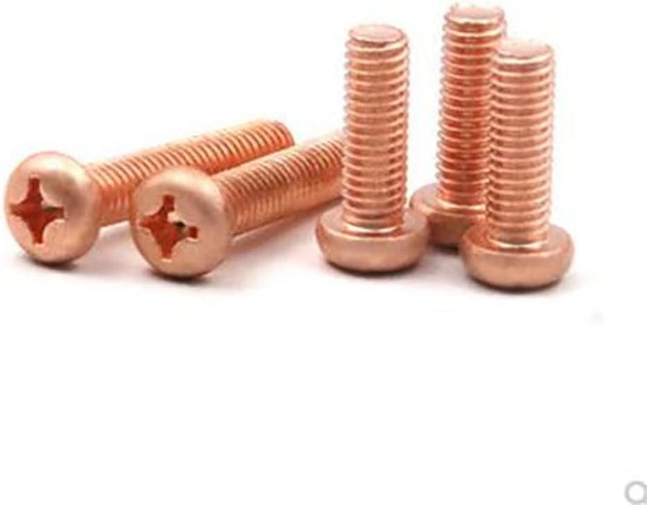 M3 M4 M5 M6 Copper Round Head Cross Screw High Conductivity Pan Head Phillips Groove Machine Tooth Screw 25mm M3 (10Pcs)