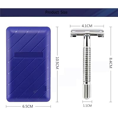 Double Edge Safety Razor for Unisex, 10 Platinum Coated Double Edge Blade Refills Safety Razo, Women Men's Razor with a Delicate Box,