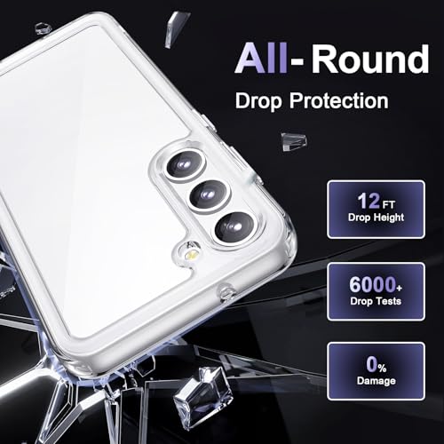 Image of Case for Samsung Galaxy S23 5G, Military Grade Drop Protection Phone Case, Yellowing Resistant, Anti-Scratch Hard PC Back, Shockproof Hard Ultra-Thin Protective Cover, Clear