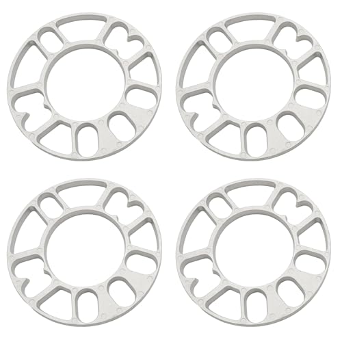 JUUDDENPARTS 4Pcs 10mm Wheel Spacer Alloy Aluminum Shims, Fit Cars with PCD from 98mm to 120mm, Suitable for 4 or 5 Stud Wheel Fixing