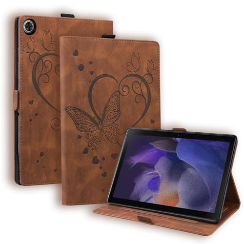 Étui pour Samsung Galaxy Tab A11 Plus marron en cuir à rabat