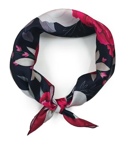 Image of Satin Silk Small Square Scarf for Women, Printed Soft and Comfy Neck Head Tie Scarf Bandana