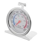 FONDOTIN Edelstahl Ofenthermometer für Backofen und Grill Hitzebeständiges Kompaktes Küchen Thermometer mit Großem Zifferblatt Vielseitig für Backen Räuchern und Bbq Lebensmittelecht und