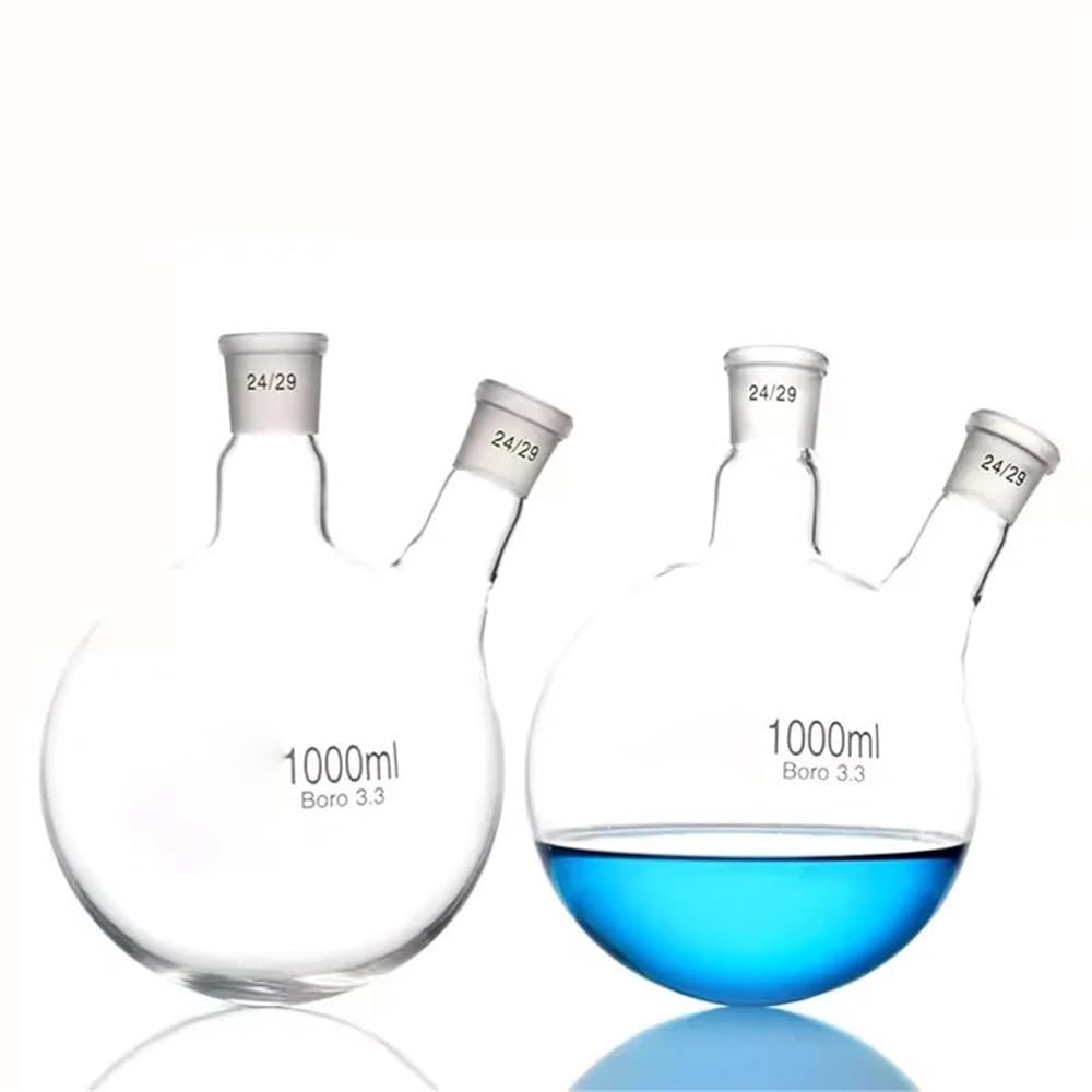 Verrerie et matériel de laboratoire Ballon à fond incliné à deux cols résistant aux hautes températures 50/100/250/500/1000/2000/3000 ml 24/19(500ml Mouth 24)