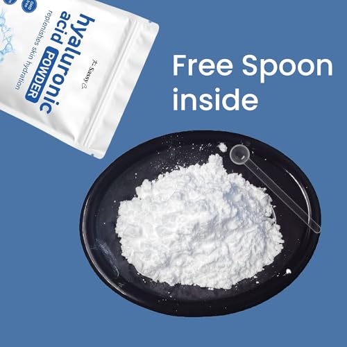 Image of Pure Hyaluronic Acid Powder for Face | 100% Sodium Hyaluronate | DIY Serum Booster for Deep Hydration & Plumping | Anti-Aging, Fine Lines | Vegan, Fragrance-Free | All Skin Types