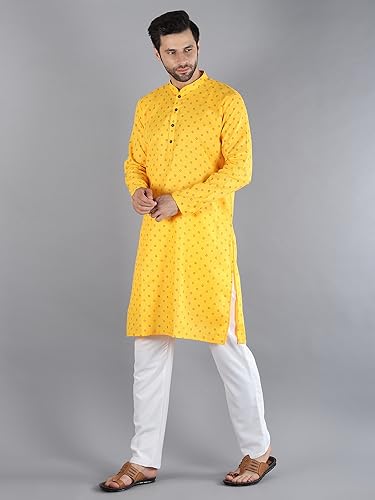 Image of Uri and MacKenzie Mens Cotton Woven Casual Kurta Pajama set
