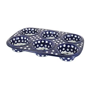 Blue Rose Polish Pottery Alyce Muffin Pan