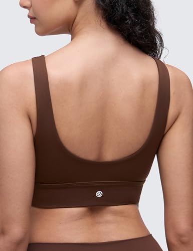 Image of CRZ YOGA Butterluxe U Back Sports Bras | Light Support, Removable Pads, Yoga, Extremely Soft, Longline, Scoop Neck, Wide Straps, for Women