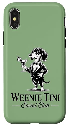Chic Cocktails and Martinis Dachshund Social Club レディース スマホケース iPhone X/XS 用