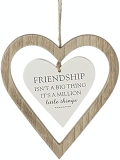 Hanging wooden Heart Decoration - friendship isn't a big thing it's a million little things