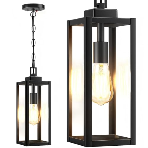 15'' Large Motion Sensor Outdoor Pendant Lights, With Dusk to Dawn Sensor