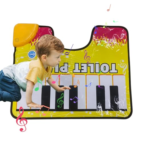 Alfombras De Inodoro para Baño + Alfombra De Piano Creativa - Broma Y Juguete Divertido + Tamaño 59x48cm Adaptable, Tela Reutilizable PVC - para Baño De Casa Dormitorio Y Regalo De Pascua