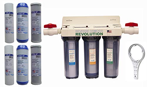 Reverse Osmosis Revolution Whole House 3-Stage Water Filtration System, 3/4" Port with 2