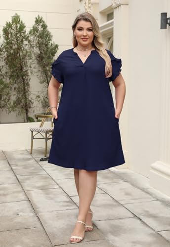 Image of Celkuser Plus Size Casual Summer Shirt Dress for Women
