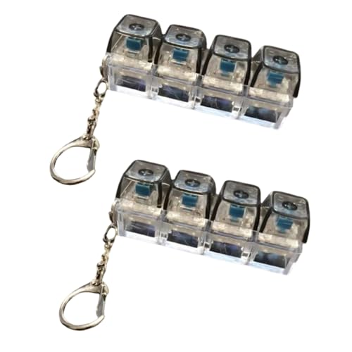 2PCS Fidget Toy Teclado Llavero, 7.5x2x2.7cm Teclado Antiestres Con Luz 4 Teclas, Juguete Antiestres Adultos, ABS, Activa Efectos Luminosos LED Multicolores Al Pulsarlo, Para Todas Las Edades, Oficina