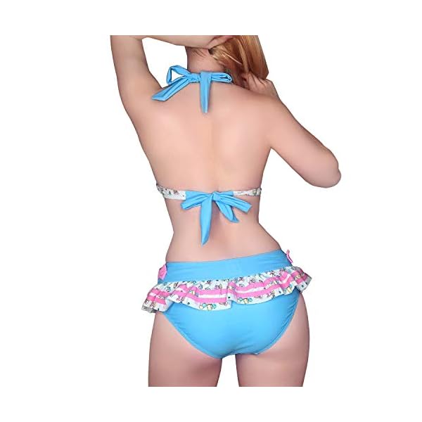 Littleforbig-Rueschen-Neckholder-V-Ausschnitt-Bikini-Set-Zweiteilige-Bademode-Badeanzug-Badeanzug-Baby-Cuties Littleforbig Rüschen Neckholder V-Ausschnitt Bikini Set Zweiteilige Bademode Badeanzug Badeanzug - Baby Cuties