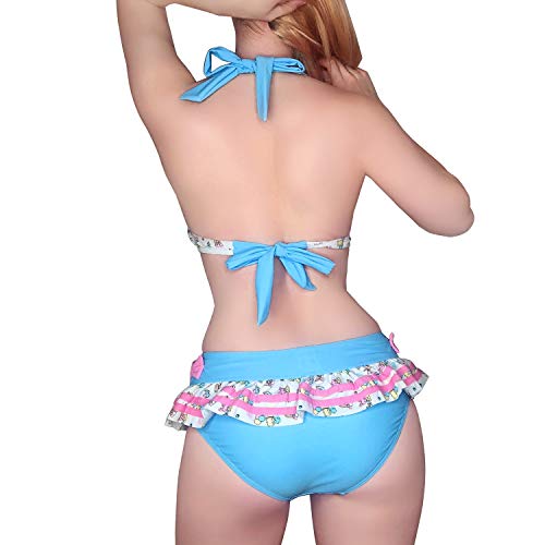 Littleforbig Ruffle Halter V-Neck Bikini Set Two-Piece Swimwear Bathing Suit Swimsuit – Baby Cuties4
