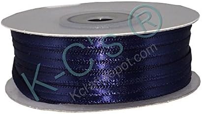 1/16(2mm) Double Faced Satin Ribbon 100 Yards - Navy Blue by KC Accessories