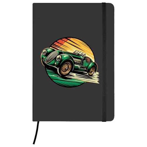 Azeeda A5 'Vintage Racing Car' Black Hardcover Ruled Notebook (NB00090947)